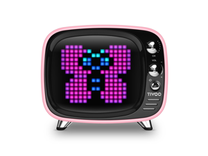 Divoom TIVOO Mini TV Style Portable Bluetooth Smart Alarm Clock Speaker with App Compatible for All Smart Phone Pink Divoom TIVOO Mini TV Style Portable Bluetooth Smart Alarm Clock Speaker with App Compatible for All Smart Phone Pink
