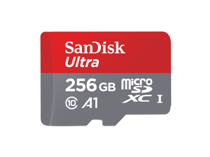 SanDisk 256GB Ultra A1 microSDXC UHS-I/Class 10 Memory Card, Speed Up to 100MB/s (SDSQUAR-256G)