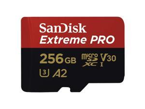SanDisk 256GB Extreme Pro microSDXC V30 A2 UHS-I/U3 CL10 TF Memory Card with Adapter, Speed Up to 170MB/s 90W SDSQXCY-256G
