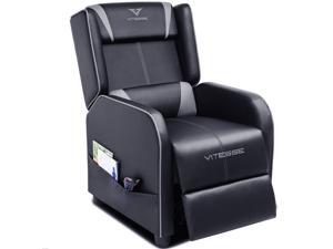 Vitesse Gaming Recliner Chair Ergonomic Racing Style Single Lounge Sofa Modern PU Leather Reclining Home Theater Seat for Living & Gaming Room(Grey) Vitesse Gaming Recliner Chair Ergonomic Racing Style Single Lounge Sofa Modern PU Leather Reclining Home Theater Seat for Living & Gaming Room(Grey)