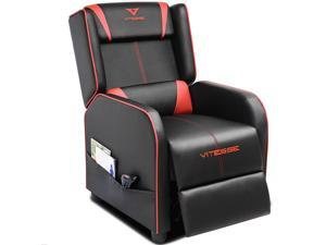 Vitesse Gaming Recliner Chair Ergonomic Racing Style Single Lounge Sofa Modern PU Leather Reclining Home Theater Seat for Living & Gaming Room(Grey)