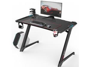 Vitesse 47 inch Gaming Desk Racing Style RGB LED Light Computer Desk with Free Mouse pad, Z-Shaped Professional Gamer Game Station with USB Gaming Handle Rack, Cup Holder & Headphone Hook Vitesse 47 inch Gaming Desk Racing Style RGB LED Light Computer Desk with Free Mouse pad, Z-Shaped Professional Gamer Game Station with USB Gaming Handle Rack, Cup Holder & Headphone Hook