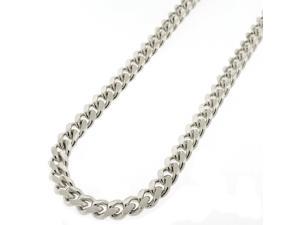 Sterling Silver 7.5mm Miami Cuban Curb Link Thick Solid 925 Rhodium Chain Necklace 24" - 30"