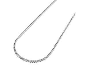 Sterling Silver Italian 1.5mm Solid Franco Square Box Link 925 Rhodium Necklace Chain 16" - 30"