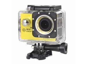 2.0 inch 1080P Action Camera Wifi 170 Degree Lens 50M Waterproof Pro Sport DV Bike Helmet Cam Mini Yellow Camcorder 2.0 inch 1080P Action Camera Wifi 170 Degree Lens 50M Waterproof Pro Sport DV Bike Helmet Cam Mini Yellow Camcorder