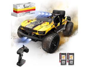 DEERC 9201E 110 Large RemoteControl Truck with Lights Fast Short Course RC Car 48 kmh 4x4 OffRoad Hobby Grade Toy Monster Crawler Electric Vehicle with 2 Rechargeable Batteries for Adult Kid Boy