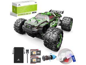 DEERC Brushless 302E RC Cars for Adults Upgraded 60KMH High Speed Remote Control Car 4WD 118 Scale All Terrain Off Road Monster Truck with DIY Extra Shell 2 Battery 40 Min Car Toy for Boys  Girl