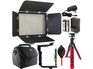 330 LED Varicolor Ultra Slim Photo Video Light with Accessory Kit
