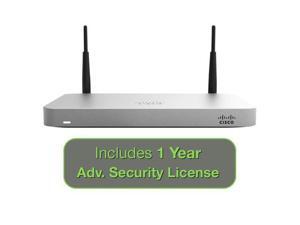 Cisco Meraki MX64W Wireless Firewall Security Appliance Bundle, 200Mbps FW, 5xGbE Ports - Includes 1 Year Advanced Security Lice Cisco Meraki MX64W Wireless Firewall Security Appliance Bundle, 200Mbps FW, 5xGbE Ports - Includes 1 Year Advanced Security Lice