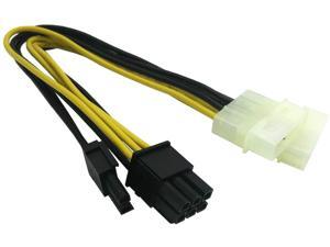 COMeap (3-Pack) 8 Pin (6+2) Male PCI Express to 2X Molex Power Adapter Cable 9-inch(23cm)