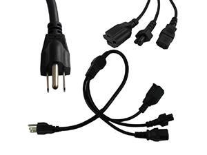 1 to 3 Power Splitter and IEC C5 laptop Connection,1-to-3 US Plug 3-Prong NEMA 5-15P to IEC320 C13 +C5+Nema 5-15R Female, 3 in 1 Multifunctional AC Power Cord(60cm/2ft) 1 to 3 Power Splitter and IEC C5 laptop Connection,1-to-3 US Plug 3-Prong NEMA 5-15P to IEC320 C13 +C5+Nema 5-15R Female, 3 in 1 Multifunctional AC Power Cord(60cm/2ft)