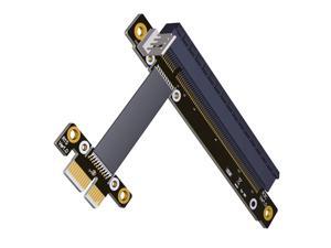 50cm PCI-E Gen3.0 1x to 16x Riser Cable PCI-Express PCI-E X16 Extender Right Angled Elbow Design (50cm, Black) 50cm PCI-E Gen3.0 1x to 16x Riser Cable PCI-Express PCI-E X16 Extender Right Angled Elbow Design (50cm, Black)