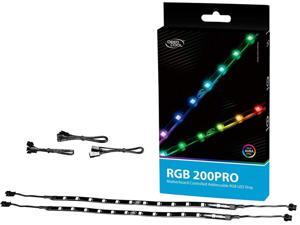 DEEPCOOL RGB 200PRO Addressable RGB LED Strip, SYNC Controlled via 5V 3-pin ADD-RGB Header on Motherboard, SYNC with Other 5V ADD-RGB Devices DEEPCOOL RGB 200PRO Addressable RGB LED Strip, SYNC Controlled via 5V 3-pin ADD-RGB Header on Motherboard, SYNC with Other 5V ADD-RGB Devices