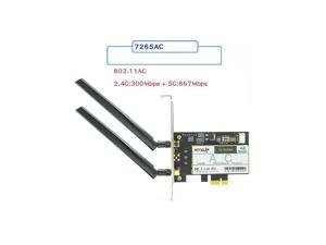 Dobacner Dual Band PCIe Wireless Adapter Desktop Wifi Card Intel 7265ac Wifi+Bluetooth4.2 2.4G 300Mbps 5G 867Mbps 802.11a/b/g/n/ac for Win7/8/10/Linux