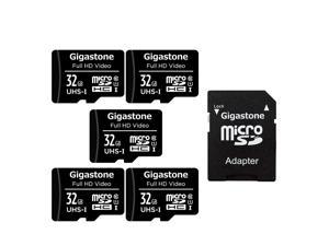 Gigastone 32GB 5-Pack Micro SD Card, Full HD Video, Surveillance Security Cam Action Camera Drone, 90MB/s Micro SDHC UHS-I U1 C10 Class 10