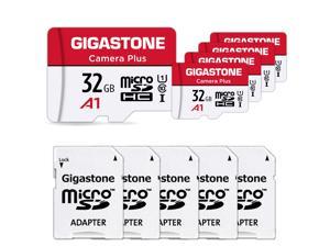 [Gigastone] Micro SD Card 32GB 5-Pack, Camera Plus, MicroSDHC Memory Card for Video Camera, Wyze Cam, Security Camera, Roku, Full HD Video Recording, UHS-I U1 A1 Class 10, up to 90MB/s, with Adapter