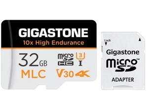 [10x High Endurance] Gigastone Industrial 32GB MLC Micro SD Card, 4K Video Recording, Security Cam, Dash Cam, Surveillance Compatible 95MB/s, U3 C10, with Adapter [5-Yrs Free Data Recovery]