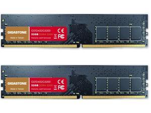 Gigastone DDR4 64GB (32GBx2) 3200MHz PC4-25600 CL16 1.35V UDIMM 288 Pin Unbuffered Non ECC for PC Computer Desktop Memory Module Ram Upgrade Kit