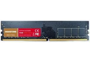 Gigastone DDR4 16GB 3200MHz single PC4-25600 CL16 1.35V UDIMM 288 Pin Unbuffered Non ECC for for PC Computer Desktop Memory Module Ram Upgrade Kit