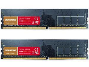 Gigastone DDR4 32GB (16GBx2) 3200MHz PC4-25600 CL16 1.35V UDIMM 288 Pin Unbuffered Non ECC for PC Computer Desktop Memory Module Ram Upgrade Kit