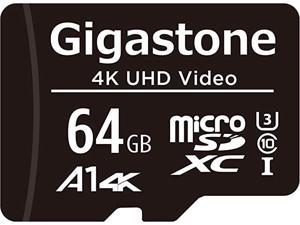 [Gigastone] 64GB Micro SD Card, 4K UHD Video, Surveillance Security Cam Action Camera Drone Professional, 90MB/s Micro SDXC UHS-I A1 Class 10, with Adapter