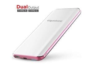 Gigastone USB-C Power Bank 10000mAh, Ultra Slim 0.4 Inch Thickness, Type C Input 5V/2A Type C Output 5V/3A Qualcomm QC3.0 Output 5V/3A LED Display Compatible with Apple iPhone Samsung Nintendo