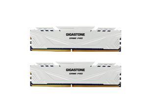 DDR4 RAM Gigastone White Game PRO Desktop RAM 16GB (2x8GB) DDR4 RAM 16GB DDR4-3200MHz PC4-25600 CL16 1.35V 288 Pin Unbuffered Non ECC UDIMM for PC Gaming Desktop Memory (Desktop ONLY)