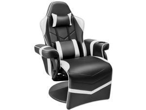Homall Computer Racing Style PU Leather Ergonomic Adjusted Reclining Video Gaming Single Sofa Chair with Footrest Headrest and Lumbar Support (White) Homall Computer Racing Style PU Leather Ergonomic Adjusted Reclining Video Gaming Single Sofa Chair with Footrest Headrest and Lumbar Support (White)