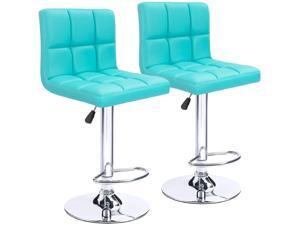 Homall Bar Stools Modern PU Leather Adjustable Swivel Barstools, Armless Hydraulic Kitchen Counter Bar Stool Synthetic Leather Extra Height Square Island Barstool with Back Set of 2 (Blue) Homall Bar Stools Modern PU Leather Adjustable Swivel Barstools, Armless Hydraulic Kitchen Counter Bar Stool Synthetic Leather Extra Height Square Island Barstool with Back Set of 2 (Blue)