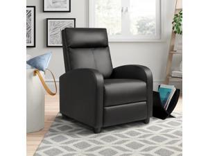 Homall Recliner Chair Padded Seat Pu Leather for Living Room Single Sofa Recliner Modern Recliner Seat Club Chair Home Theater Seating (Black)