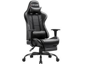 Homall Gaming Chair Computer Office Chair Ergonomic Desk Chair with Footrest Racing Executive Swivel Chair Adjustable Rolling Task Chair (Black)