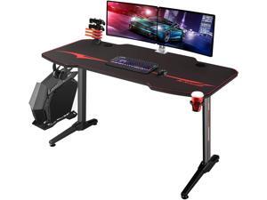 Homall Gaming Desk 43.6'' PC Computer Desk Racing Style T-shaped Home Office Table Gamer Workstation with Free Full Desk Mouse Pad, Game Handle Rack, Cup Holder and Headphone Hook (Black) Homall Gaming Desk 43.6'' PC Computer Desk Racing Style T-shaped Home Office Table Gamer Workstation with Free Full Desk Mouse Pad, Game Handle Rack, Cup Holder and Headphone Hook (Black)