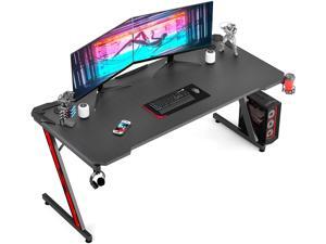 Homall 63 Inch Ergonomic Gaming Desk Z-shaped Racing Style PC Computer Desk Home Office Computer Table Gamer Workstation with Carbon Fiber Surface, Cup Holder, Headset Hook, Game Handle Rack (Black) Homall 63 Inch Ergonomic Gaming Desk Z-shaped Racing Style PC Computer Desk Home Office Computer Table Gamer Workstation with Carbon Fiber Surface, Cup Holder, Headset Hook, Game Handle Rack (Black)