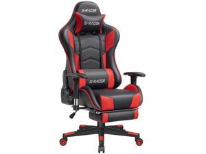 Homall Luxury Gaming Chair Ergonomic Computer Chair with Footrest Racing Style Game Chair Large Heavy Adjustable PC Office Chair with Headrest and Lumbar Support (Red)