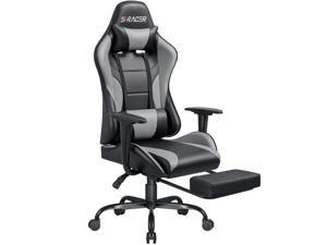 Homall Gaming Chair Computer Office Chair Ergonomic Desk Chair with Footrest Racing Executive Swivel Chair Adjustable Rolling Task Chair (Grey)