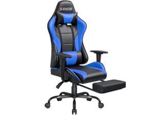 Homall Gaming Chair Computer Office Chair Ergonomic Desk Chair with Footrest Racing Executive Swivel Chair Adjustable Rolling Task Chair (Blue)