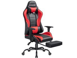 Homall Gaming Chair Computer Office Chair Ergonomic Desk Chair with Footrest Racing Executive Swivel Chair Adjustable Rolling Task Chair (Red)