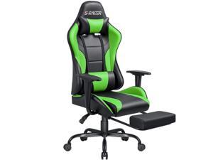 Homall Gaming Chair Computer Office Chair Ergonomic Desk Chair with Footrest Racing Executive Swivel Chair Adjustable Rolling Task Chair (Green)