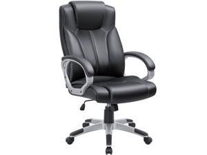 Homall High Back Office Chair PU Leather Executive Computer Chair Adjustable Ergonomic Desk Chair (Black)