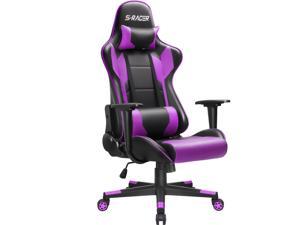 Homall High Back Gaming Chair Office Chair Executive Leather Computer Chair Racing Ergonomic Adjustable Swivel Desk Chair with Headrest and Lumbar Support (Purple)