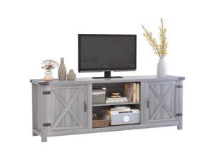 Homall 58” Barn Door TV Stand Media Console Center Industrial Style for TVs up to 65" (Gray)