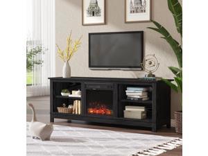 Homall 58" Classic 4 Cubby TV Stand with Fireplace for TV up to 65" (Black)