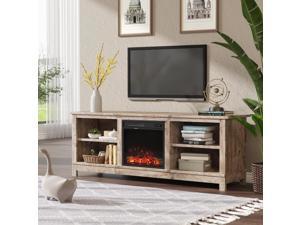Homall 58" Classic 4 Cubby TV Stand with Fireplace for TV up to 65" (Gray)