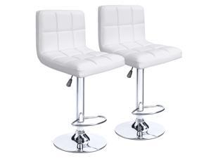 Homall Bar Stools Modern PU Leather Adjustable Swivel Barstools, Armless Hydraulic Kitchen Counter Bar Stool Synthetic Leather Extra Height Square Island Barstool with Back Set of 2 (White) Homall Bar Stools Modern PU Leather Adjustable Swivel Barstools, Armless Hydraulic Kitchen Counter Bar Stool Synthetic Leather Extra Height Square Island Barstool with Back Set of 2 (White)