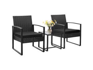 Homall Balcony Furniture Patio Chairs Set of 2 with Table 3 Piece Patio Furniture Set Bistro Table Set for Garden Backyard Outdoor Patio Use Porch Chairs Cushioned PE Wicker Bistro Set Rattan (Black) Homall Balcony Furniture Patio Chairs Set of 2 with Table 3 Piece Patio Furniture Set Bistro Table Set for Garden Backyard Outdoor Patio Use Porch Chairs Cushioned PE Wicker Bistro Set Rattan (Black)