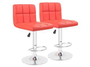 Homall Bar Stools Modern PU Leather Adjustable Swivel Barstools, Armless Hydraulic Kitchen Counter Bar Stool Synthetic Leather Extra Height Square Island Barstool with Back Set of 2 (Red) Homall Bar Stools Modern PU Leather Adjustable Swivel Barstools, Armless Hydraulic Kitchen Counter Bar Stool Synthetic Leather Extra Height Square Island Barstool with Back Set of 2 (Red)