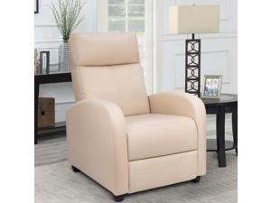 Homall Single Recliner Chair - Padded Seat, Black PU Leather, Living Room, Modern, Home Theater Seating (Beige) Homall Single Recliner Chair - Padded Seat, Black PU Leather, Living Room, Modern, Home Theater Seating (Beige)