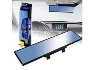 Broadway 270MM Wide Flat Interior Clip On Rear View Blue Tint Mirror Universal