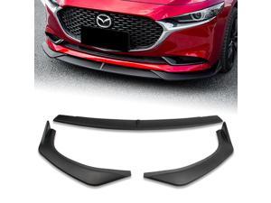 Front Bumper Lip compatible with 2019 2020 2021 Mazda 3 Mazda3 Unpainted Matt Black Lip Spoiler Air Chin Body Kit Splitte
