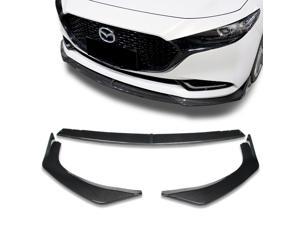 Front Bumper Lip compatible with 2019 2020 2021 Mazda 3 Mazda3 Painted Carbon Look Lip Spoiler Air Chin Body Kit Splitte